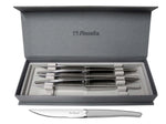Coffret 6 couteaux à steak dentelés LOU LAGUIOLE Jet Sablé gris