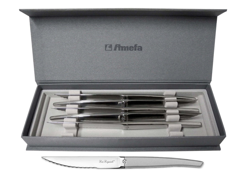 Coffret 6 couteaux à steak dentelés LOU LAGUIOLE Jet Sablé gris