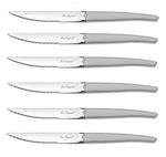 Coffret 6 couteaux à steak dentelés LOU LAGUIOLE Jet Sablé gris