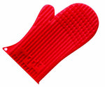 Moufle silicone rouge anti-chaleur 27x15cm
