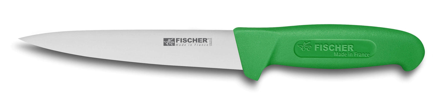 Couteau à saigner professionnel Fischer HACCP 17cm manche vert