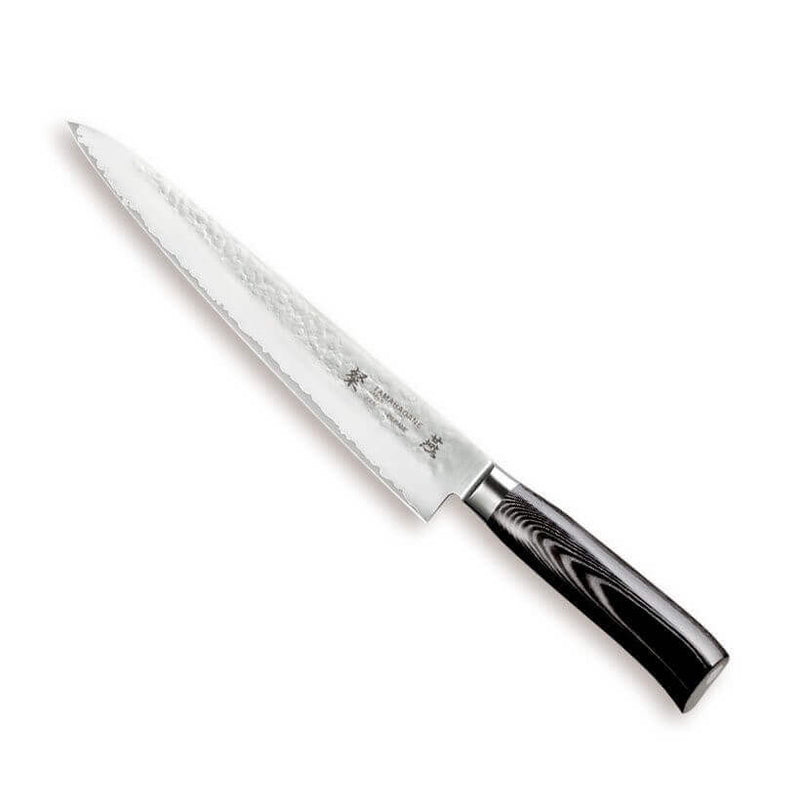 Couteau à trancher japonais Tamahagane Tsubame lame martelée 24cm acier VG5