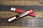 Couteau Kaisaki japonais artisanal JIKKO Betsuuchi lame 12cm en White Steel manche magnolia