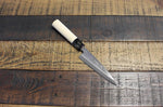 Couteau Kaisaki japonais artisanal JIKKO Betsuuchi lame 12cm en White Steel manche magnolia
