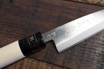 Couteau Kaisaki japonais artisanal JIKKO Betsuuchi lame 12cm en White Steel manche magnolia