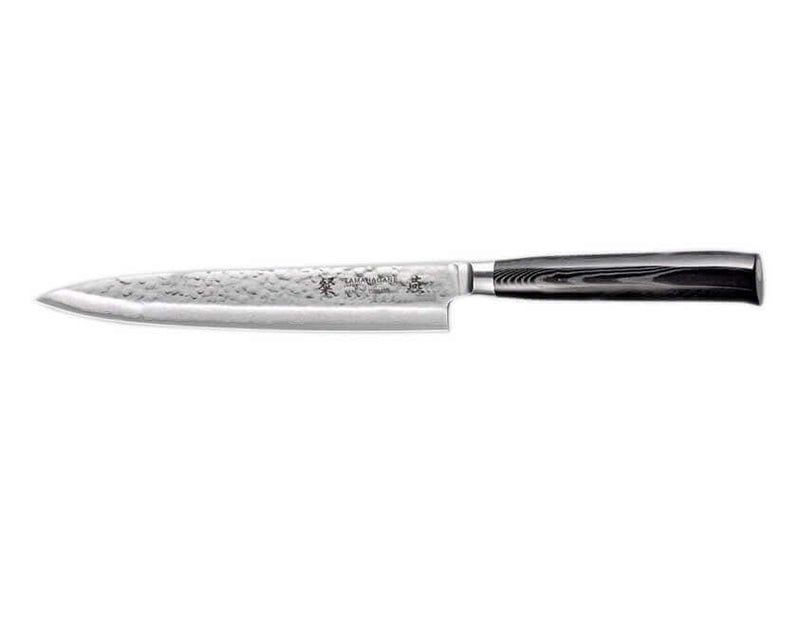 Couteau à sashimi japonais Tamahagane Tsubame lame martelée 21cm acier VG5