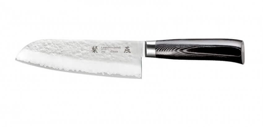 Couteau santoku japonais Tamahagane Tsubame lame martelée 17.5cm acier VG5
