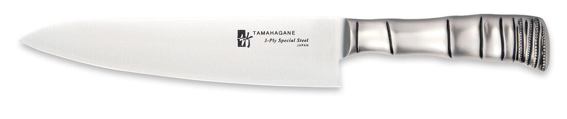 Couteau de chef japonais Tamahagane Bamboo lame 21cm acier VG5 3 couches