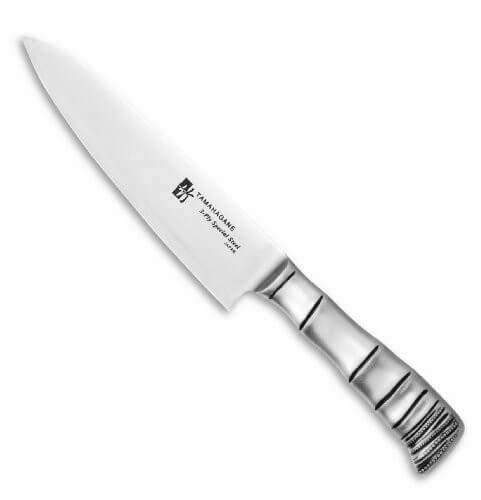Couteau de chef japonais Tamahagane Bamboo lame 18cm acier VG5 3 couches