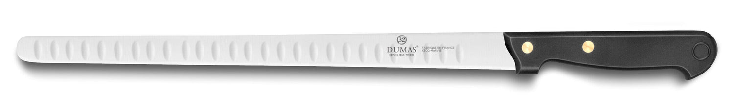 Couteau à saumon/jambon lame souple alvéolée 32 Dumas Affil 30cm manche 2 rivets