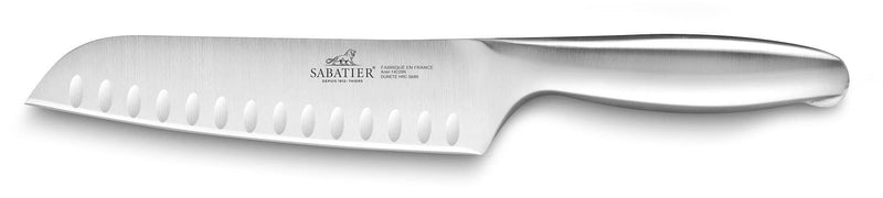 Couteau santoku Sabatier Fuso Nitro+ lame alvéolée Sandvik 18cm tout inox