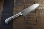 Couteau santoku japonais Tamahagane Bamboo Kyoto lame 17.5cm acier Damas VG5