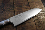 Couteau santoku japonais Tamahagane Bamboo Kyoto lame 17.5cm acier Damas VG5