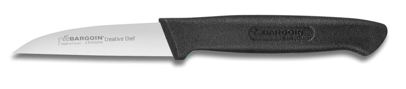 Couteau d'office Bargoin Creative Chef lame droite 8cm manche surmoulé noir