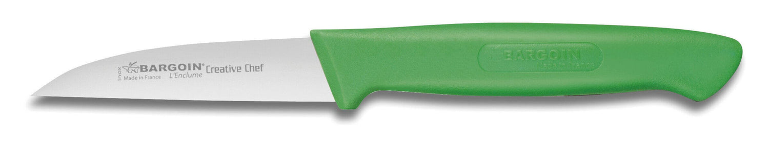 Couteau d'office Bargoin Creative Chef lame droite 8cm manche surmoulé vert