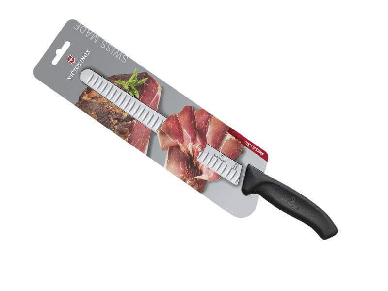 Couteau à jambon Victorinox SwissClassic lame alvéolée 25cm noir