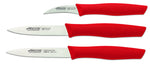 Set 3 couteaux à légumes Arcos Nova lames acier NITRUM manche rouge