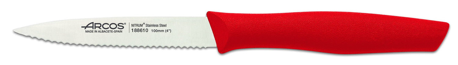 Set 3 couteaux à légumes Arcos Nova lames acier NITRUM manche rouge