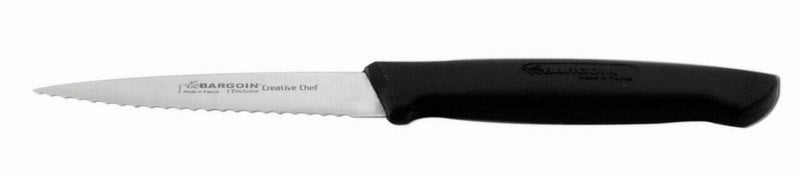 Couteau d'office Bargoin Creative Chef lame dentelée 10cm manche surmoulé noir