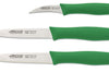 Set 3 couteaux à légumes Arcos Nova lames acier NITRUM manche vert