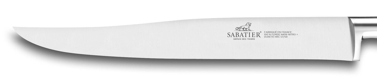 Couteau à découper forgé Sabatier Perigord lame 20cm manche en noyer