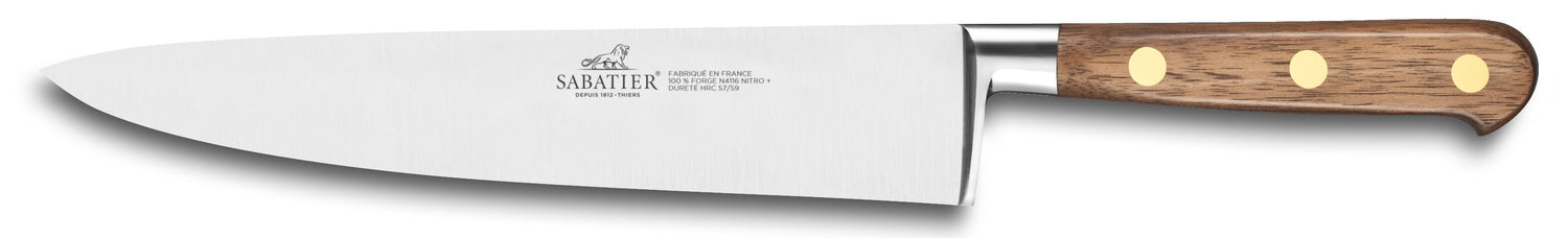 Couteau de chef forgé Sabatier Perigord lame 20cm manche en noyer