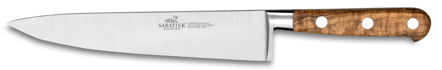 Couteau de chef SABATIER Provençao 100% forgé 20cm manche olivier