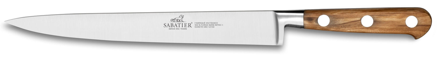 Couteau tranchelard SABATIER Provençao 100% forgé 20cm en olivier