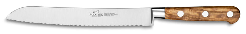 Couteau à pain SABATIER Provençao 100% forgé 20cm en olivier