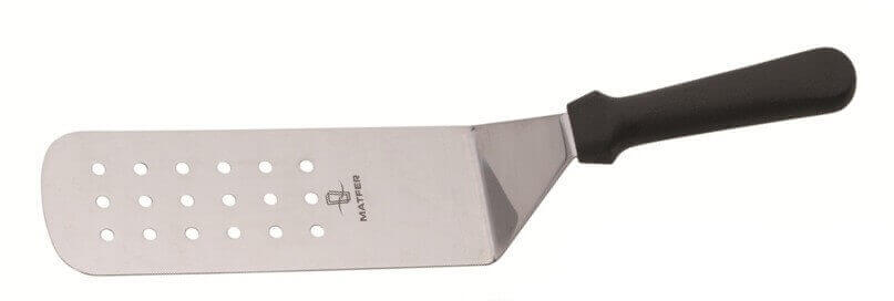 Pelle coudée perforée professionnelle Matfer acier inox semi-flexible 20cm