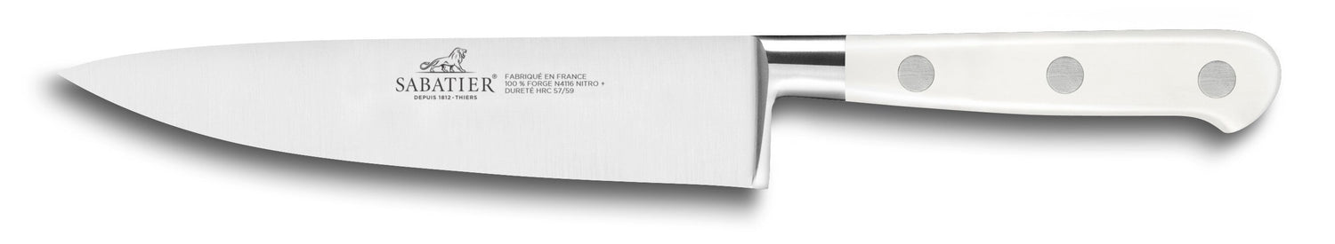 Couteau de chef Sabatier Toque blanche 100% forgé 15cm