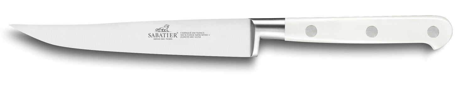 Couteau à steak Sabatier Toque blanche 100% forgé lame lisse 13cm