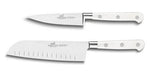 Coffret 2 couteaux Sabatier Toque blanche 100% forgé office + santoku