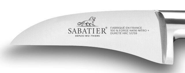 Couteau bec d'oiseau SABATIER Idéal Inox 100% forgé rivets laiton lame 6cm