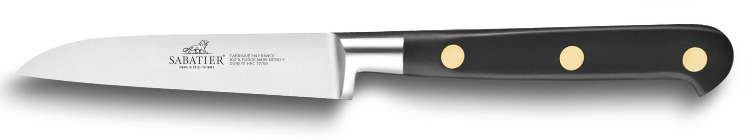Couteau d'office SABATIER Idéal Inox 100% forgé rivets laiton dos droit 9cm