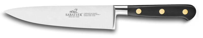 Couteau de chef SABATIER Idéal Inox 100% forgé rivets laiton lame 15cm