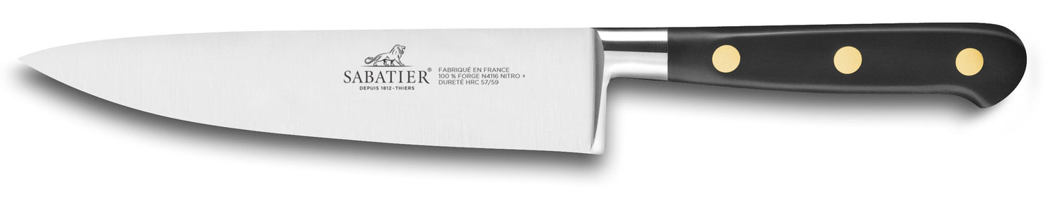 Couteau de chef SABATIER Idéal Inox 100% forgé rivets laiton lame 15cm
