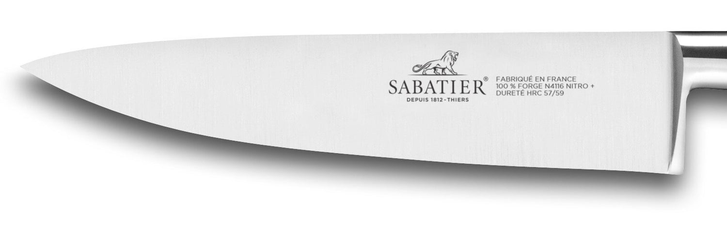 Couteau de chef SABATIER Idéal Inox 100% forgé rivets laiton lame 15cm