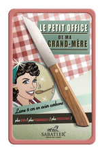 Couteau Le petit office de ma Grand Mère par Sabatier lame carbone 8cm