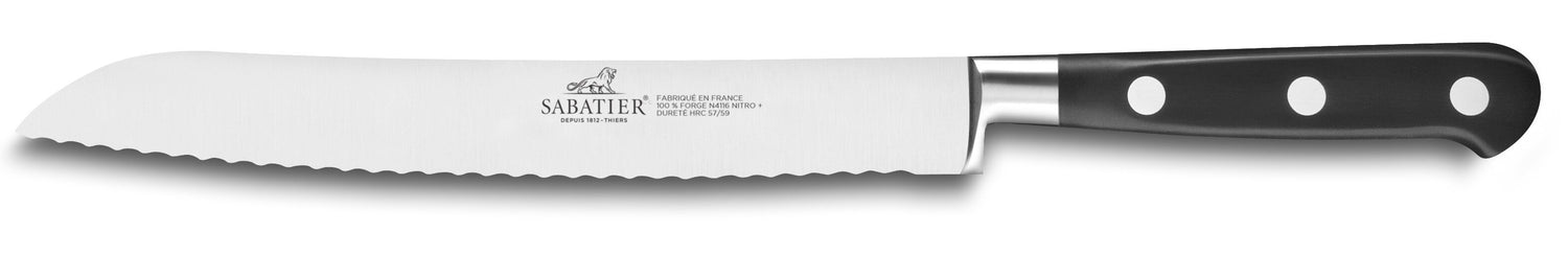 Couteau à pain SABATIER Idéal Inox 100% forgé lame dentée 20cm
