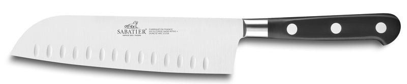 Couteau santoku SABATIER Idéal Inox 100% forgé lame alvéolée 18cm