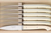 Coffret 6 couteaux à steak C. DOZORME Capucin lames lisses manches crèmes