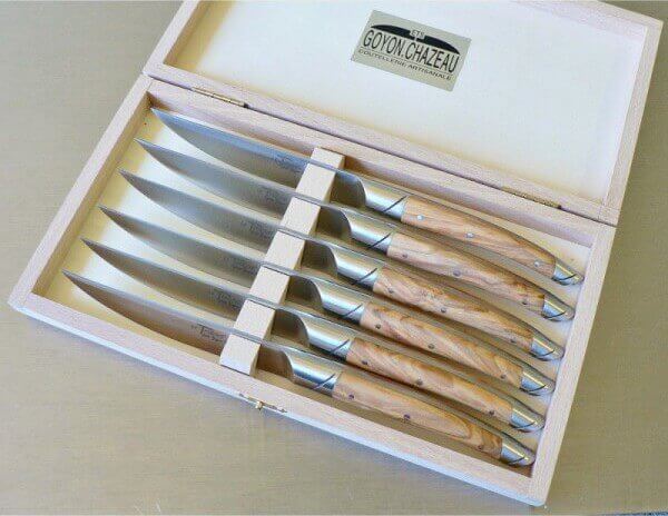 Coffret 6 couteaux de table Avantage Le Thiers Goyon-Chazeau manches olivier