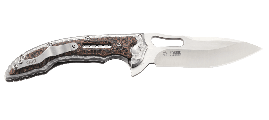Couteau pliant CRKT FOSSIL COMPACT 5460 manche martelé 10,9cm