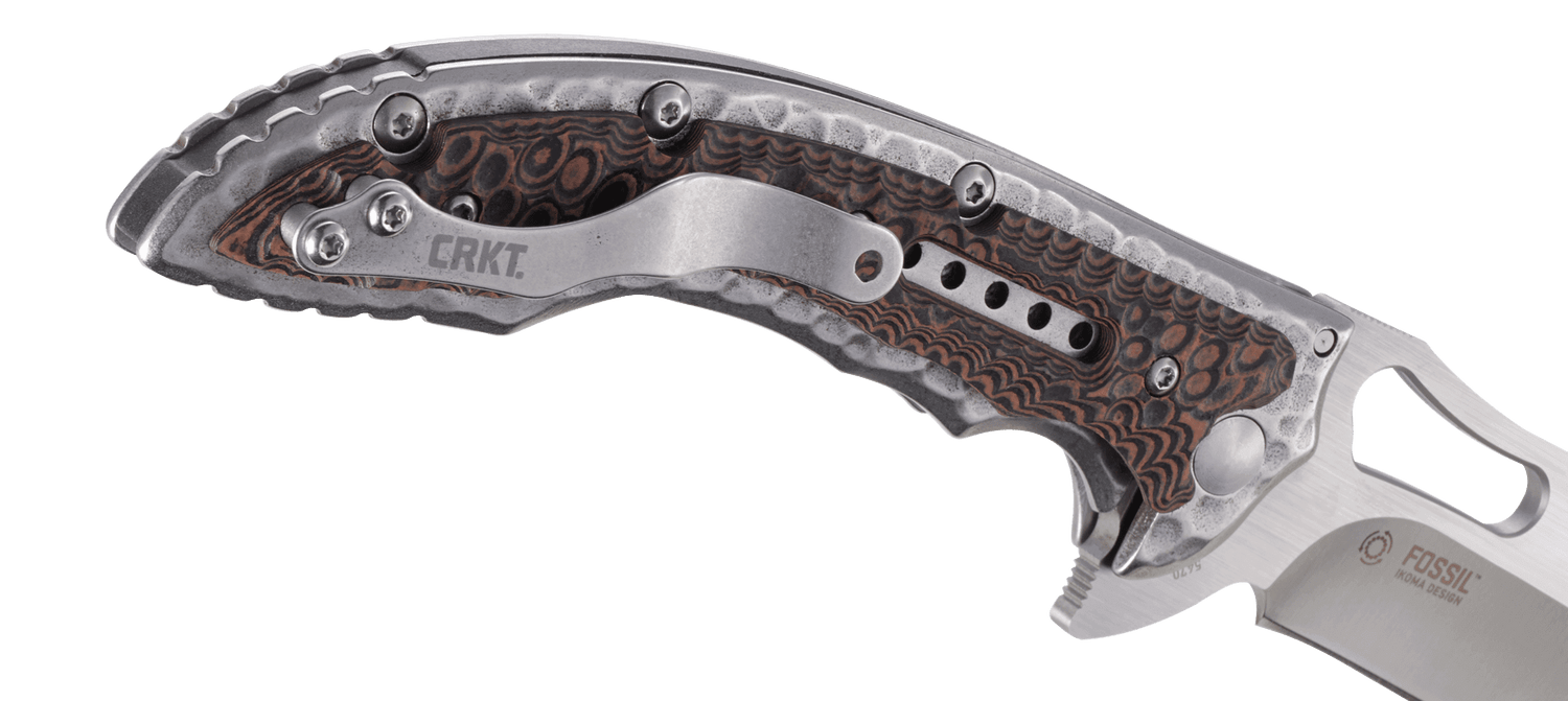 Couteau pliant CRKT FOSSIL 5470 manche martelé 12,6cm