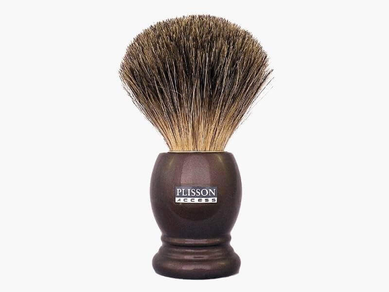 Blaireau de rasage Plisson taille 12 monture marron nacré