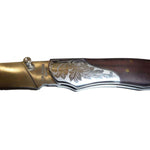 Couteau pliant Herbertz 209512 manche bois mitres gravées 12cm