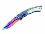 Couteau pliant Herbertz 233511 revêtement titane arc-en-ciel manche 12cm