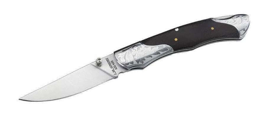 Couteau pliant Herbertz 209512 manche bois mitres gravées 12cm
