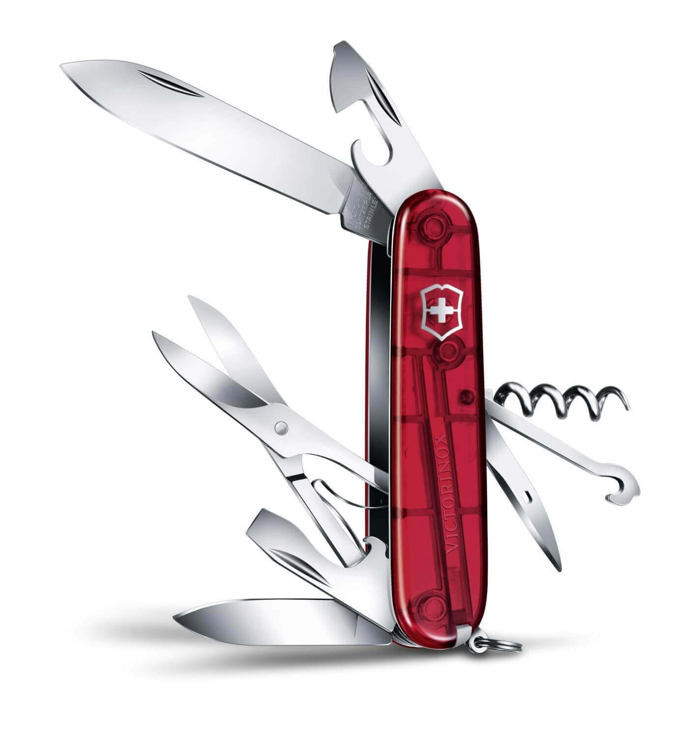 Couteau suisse Victorinox Climber rouge translucide 91mm 14 fonctions